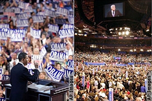 Barack Obama speaks at the 2004 Democratic National Convention in Boston. John McCain