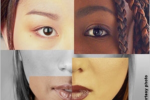 Collage of four races in one face (Courtesy American Anthropological Association and Science Museum of Minnesota)