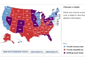 Map of Battleground states